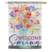 Welcome Spring Dura Soft House Flag