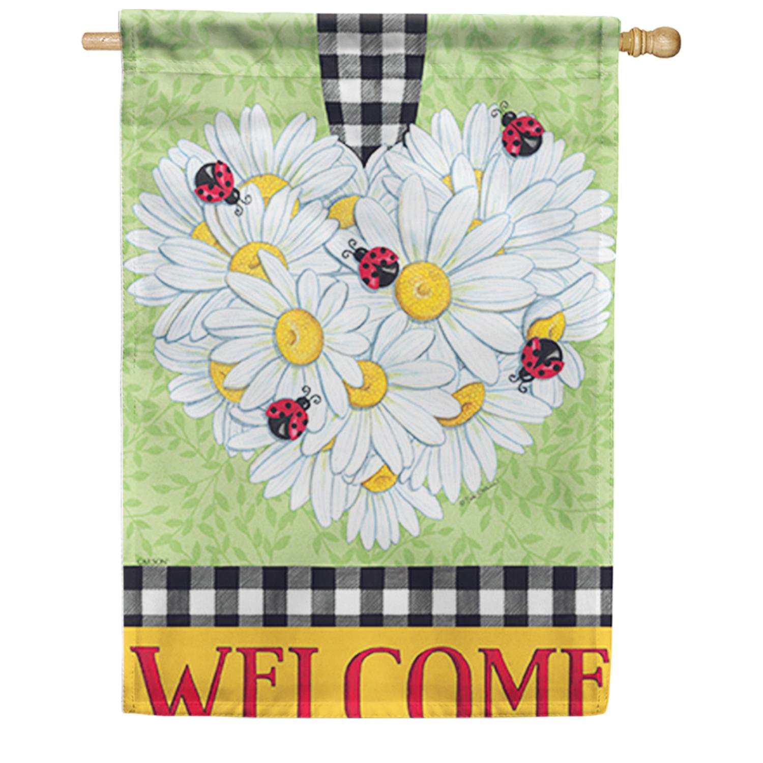 Daisy Heart Dura Soft House Flag