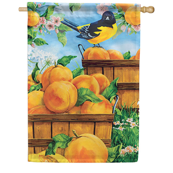 Summer Peaches Dura Soft House Flag