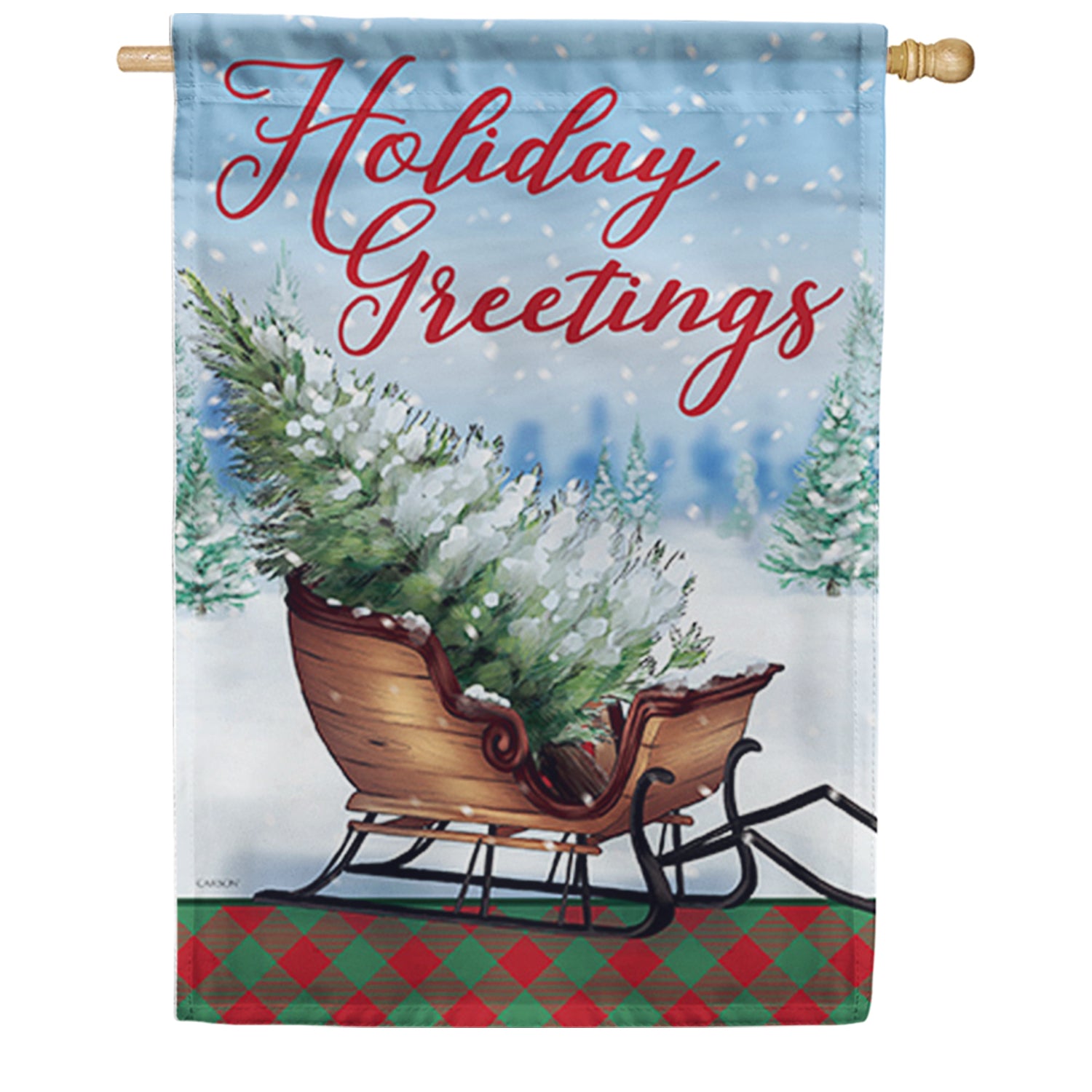 Christmas Sleigh Dura Soft House Flag