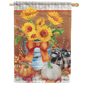 Sunflowers & Gingham Dura Soft House Flag