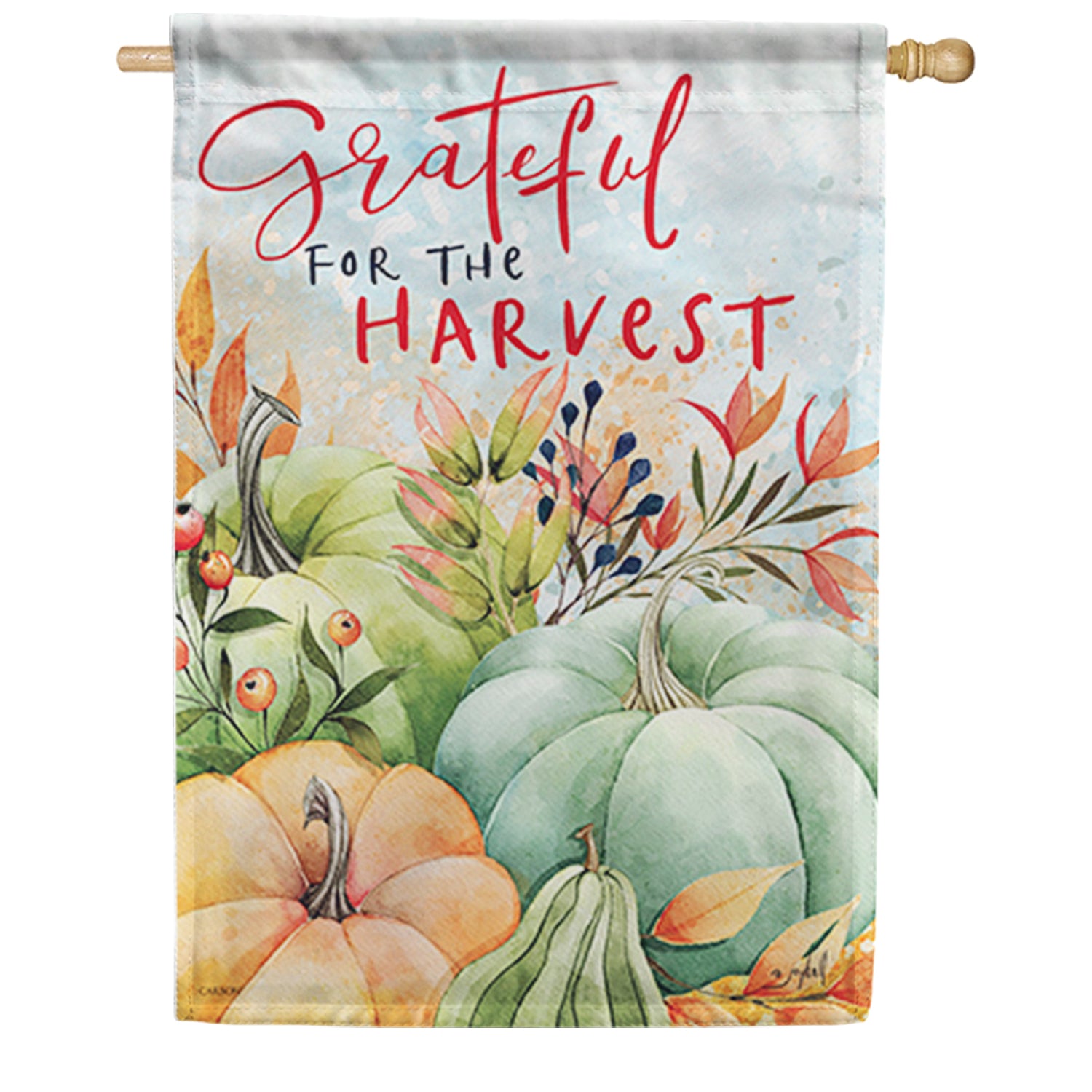 Harvest Pumpkins Dura Soft House Flag