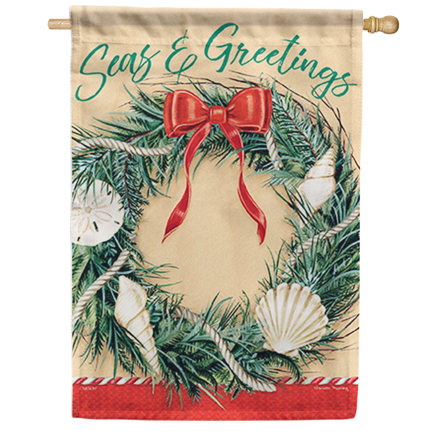 Seaside Greetings Dura Soft House Flag
