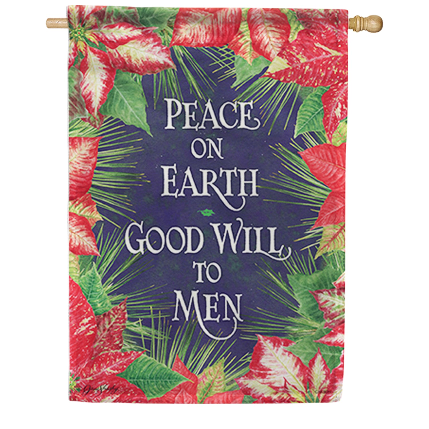 Poinsettia Frame Dura Soft House Flag