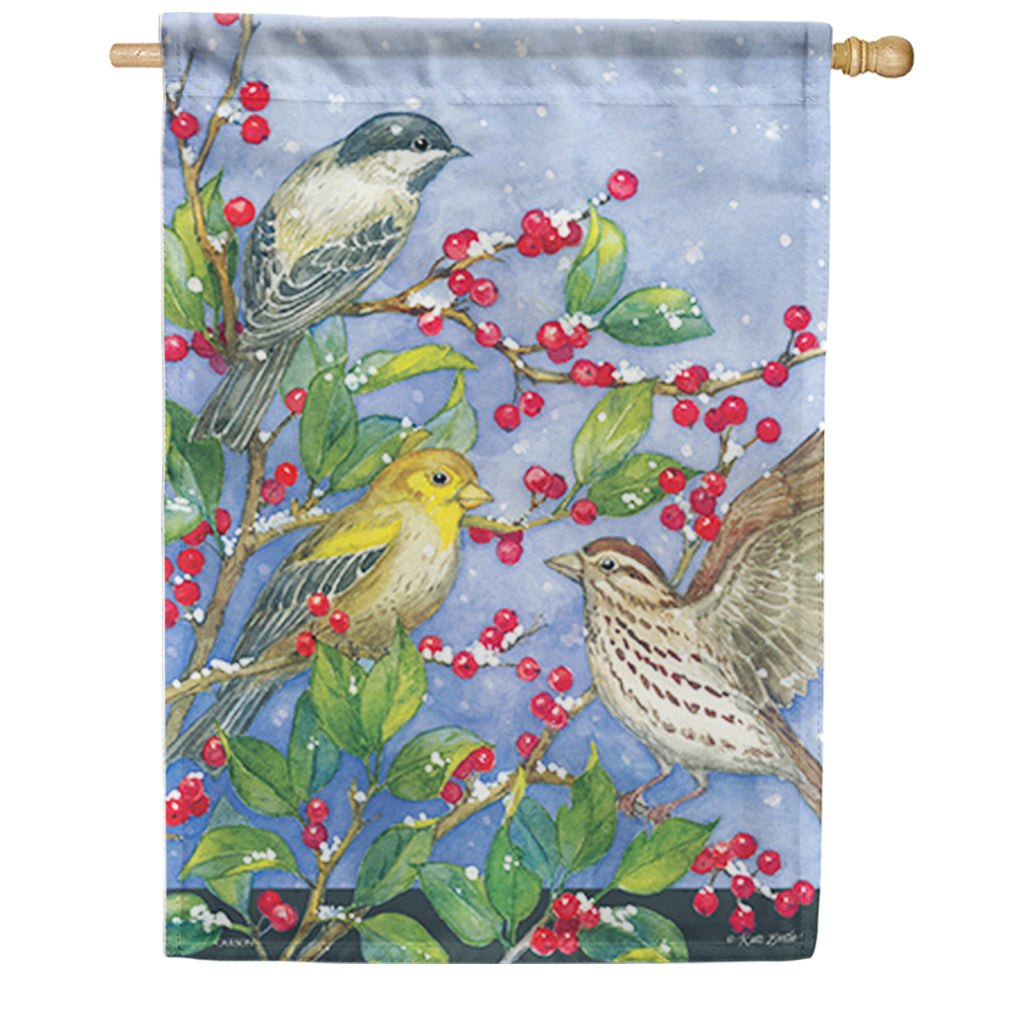 Winter Birds Dura Soft House Flag