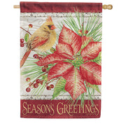 Cardinal & Poinsettias Dura Soft House Flag