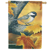 Chickadee In Autumn Dura Soft House Flag