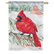 Crimson Cardinal Dura Soft House Flag