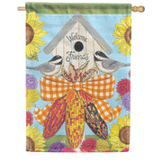 Chickadees & Corn Dura Soft House Flag