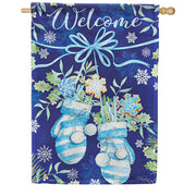 Wintery Welcome Dura Soft House Flag