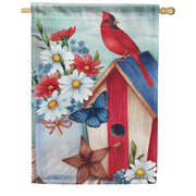 Patriotic Cardinal Dura Soft House Flag