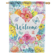 Butterfly Welcome Dura Soft House Flag