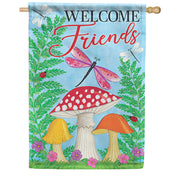 Mushrooms & Dragonflies Dura Soft House Flag