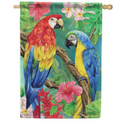 Tropical Parrots Dura Soft House Flag