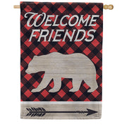 Welcome Bear Dura Soft House Flag