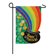 Rainbow Pot Applique Garden Flag