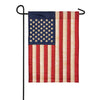 Tea Stained American Flag Applique Garden Flag
