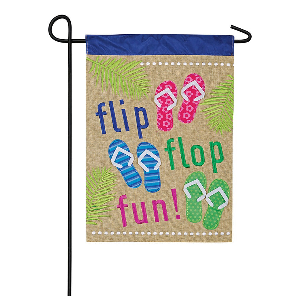 Flip Flop Fun Applique Garden Flag