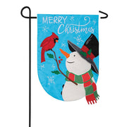 Christmas Snowman Applique Garden Flag