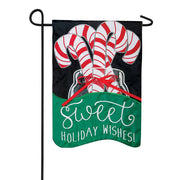 Sweet Holiday Wishes Applique Garden Flag