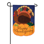 Colorful Turkey Applique Garden Flag