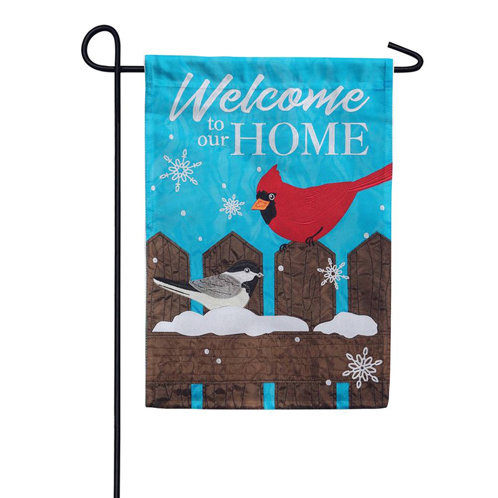 On the Fence Applique Garden Flag