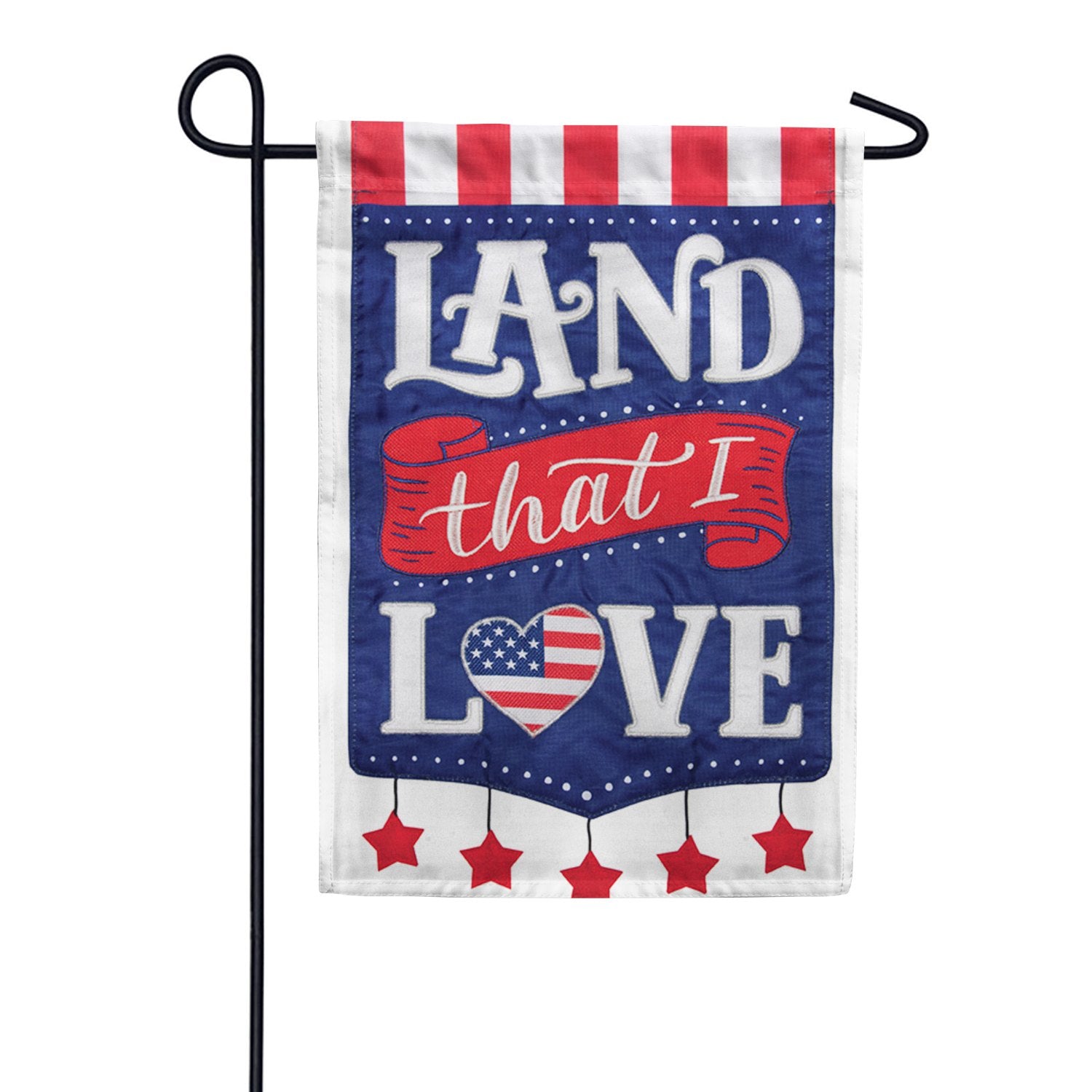 Love For My Land Applique Garden Flag