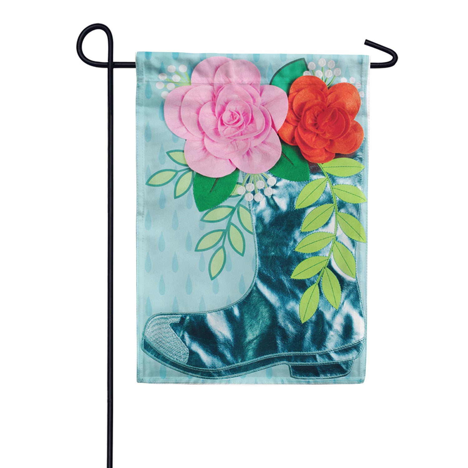 Rainboot Applique Garden Flag