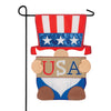 Uncle Sam Gnome Applique Garden Flag