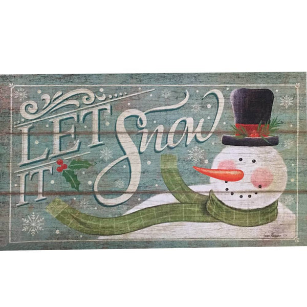 Let it Snowman Door Mat