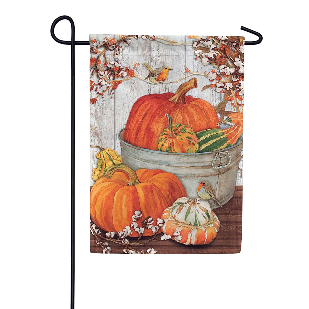 Pumpkins and Cotton Garden Flag