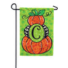 Pumpkin Stack Monogram C Garden Flag