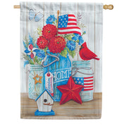 Patriotic Still Life House Flag