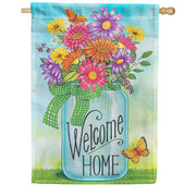 Colorful Daisies House Flag