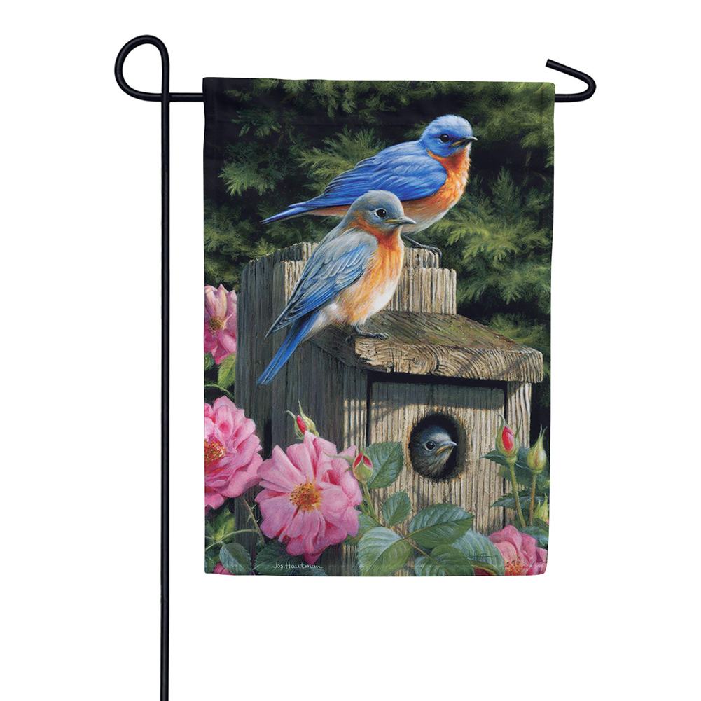 Bluebird House Garden Flag