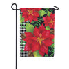 Poinsettia Check Garden Flag