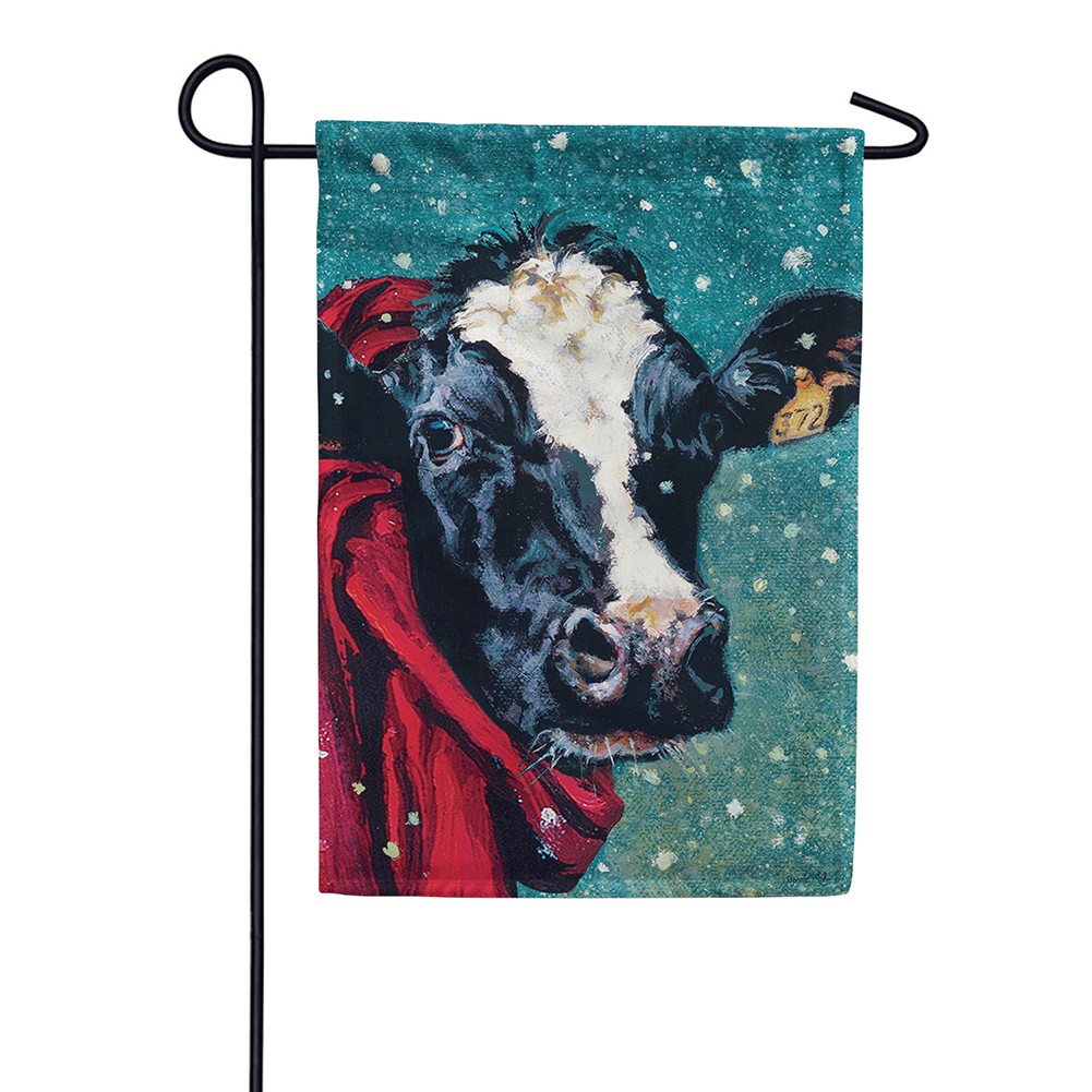Winter Cow Garden Flag