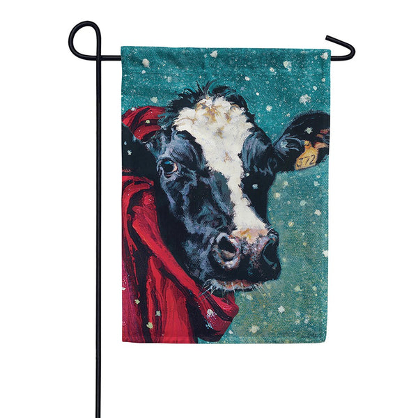 Winter Cow Garden Flag