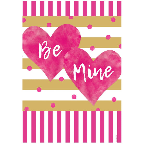 Pink and Gold Hearts Garden Flag