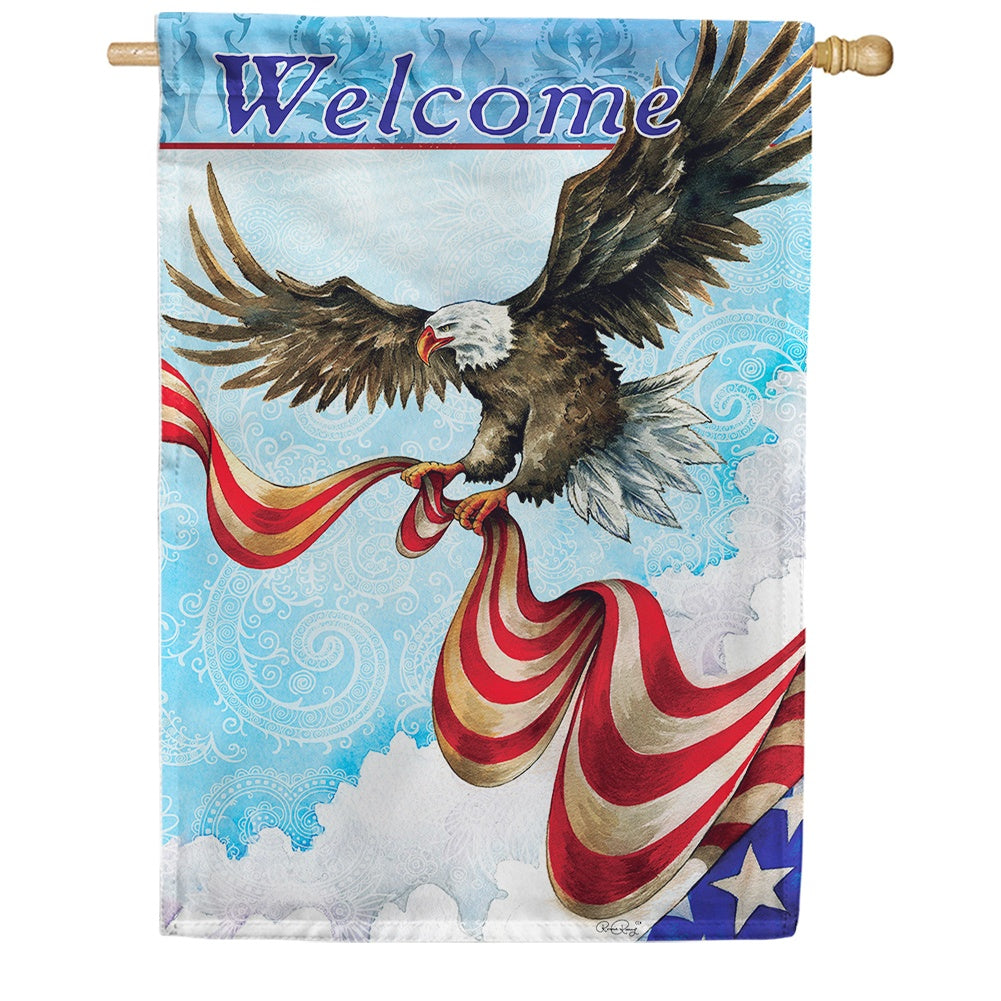 Patritoic Eagle House Flag