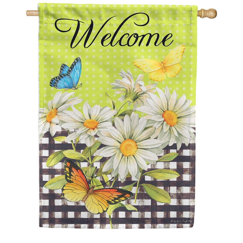 Daisies and Butterflies House Flag