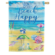 Beach Happy House Flag