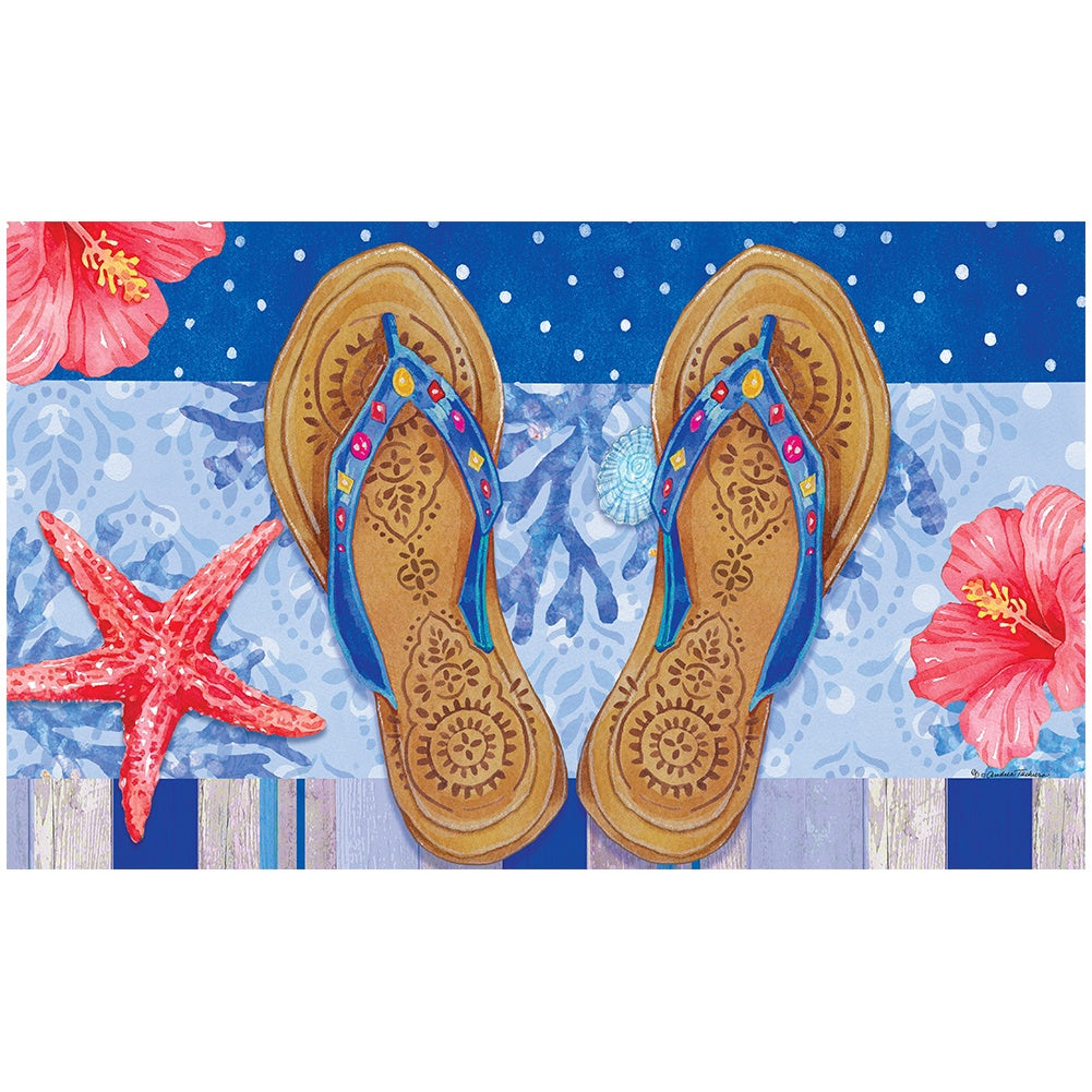 Beaded Sandals Door Mat