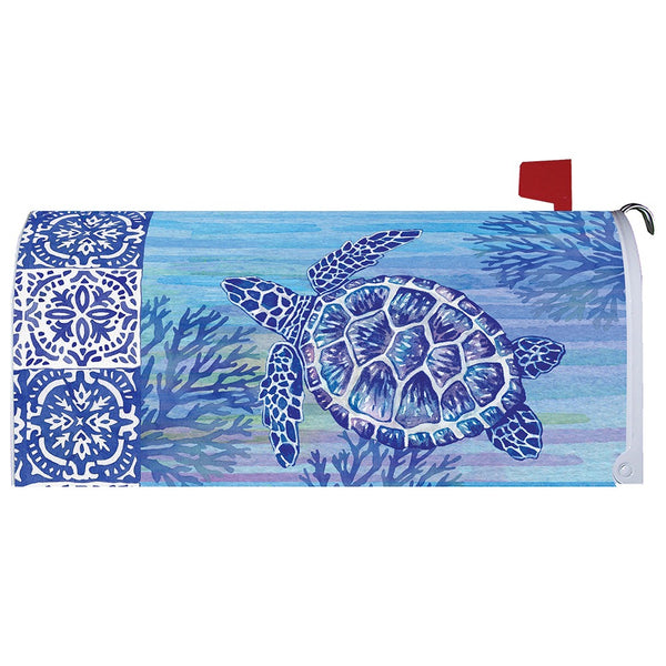 Turtles and Tiles Mailbox Cover