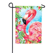 Floral Flamingo Garden Flag