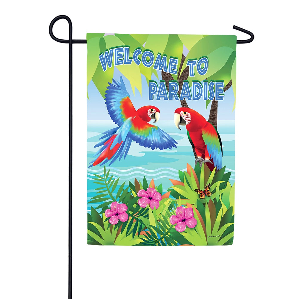Paradise Parrots Garden Flag
