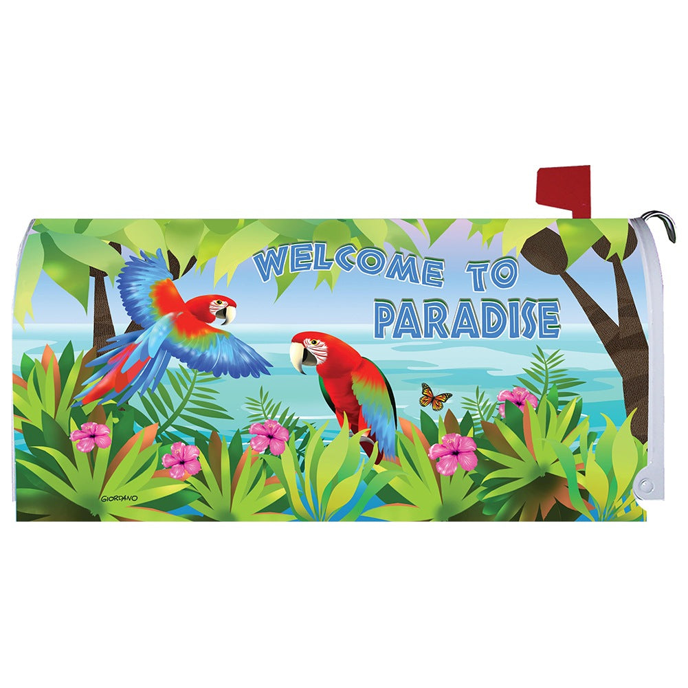 Paradise Parrots Mailbox Cover