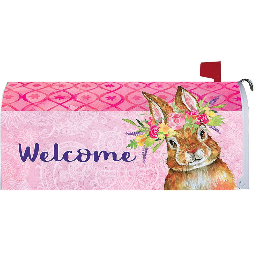 Bunny Wreath Mailbox Cover