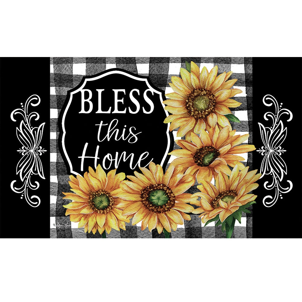 Home Sweet Sunflowers Door Mat