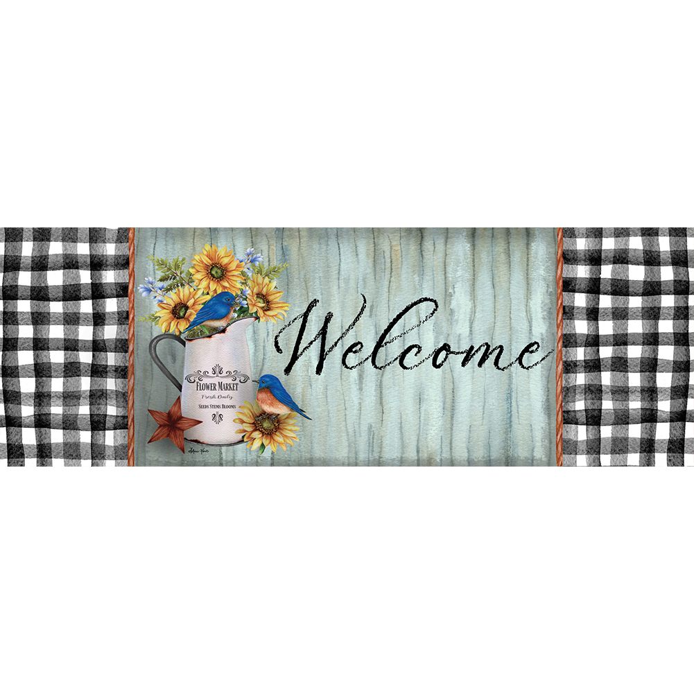 Custom Decor Signature Sign - Bluebirds & Sunflowers